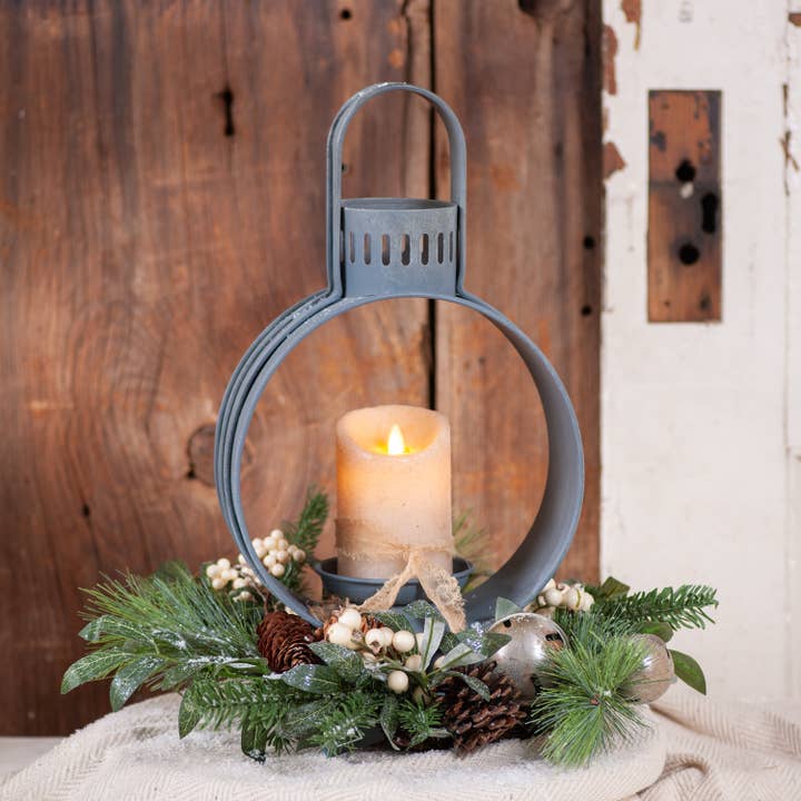 Irvin's Tinware - Wholesale Lantern - Open Lantern in Weathered Zinc