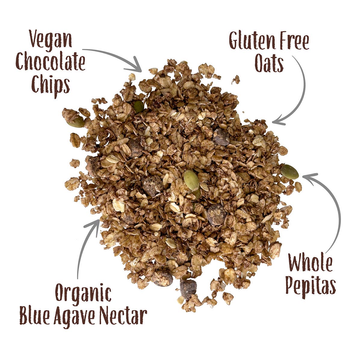 Laura’s Gourmet – wholesale Granola – Dark Chocolate Crunch 16 oz Retail Pack, Case of 64