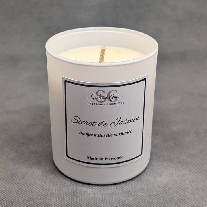 Natuurlijke geurkaars Jasmijn - Premium Formulering voor wholesale door Sarl SdG / Souffle de Gaïa