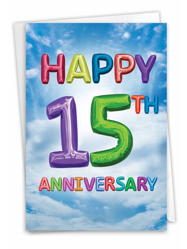 Jubilæumskort - oppustede meddelelser - 15 for engroshandel hos NobleWorks