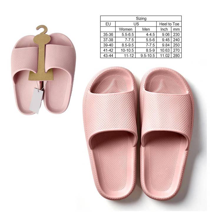 Bodico - Wholesale Sandals - Unisex - Bodico Adult Extra Plush Slides, 5 Sizes, 5 Colors