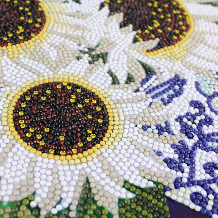 Camelot - Wholesale DIY Craft Kit - White Sunflowers Diamond Painting Kit5