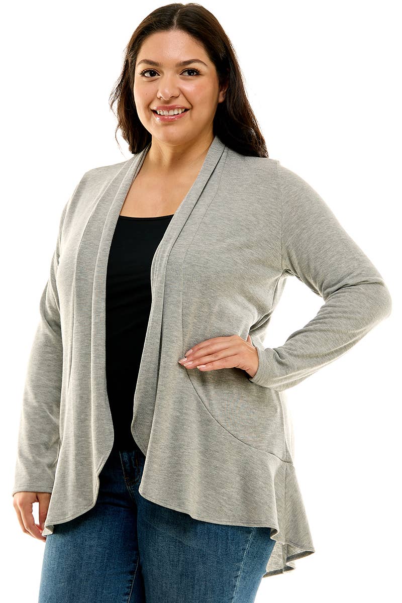 Azules Clothing – Großhandel Strickjacke – Damen – AJK-3016HCX-Plus-Damen-Strickjacke mit langen Ärmeln und Rüschen26