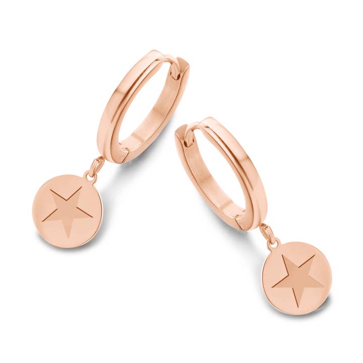 CO88 ear huggies 15mm with star pendant ipr for wholesale by CO88 Collection
