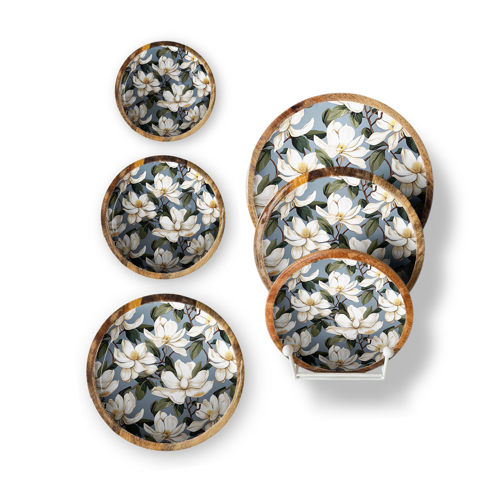 My Casita - Wholesale Decorative Plate/Dish/Bowl - Magnolia Trays (S-8", M-10" or L-12" in Pack of 2)  7-261