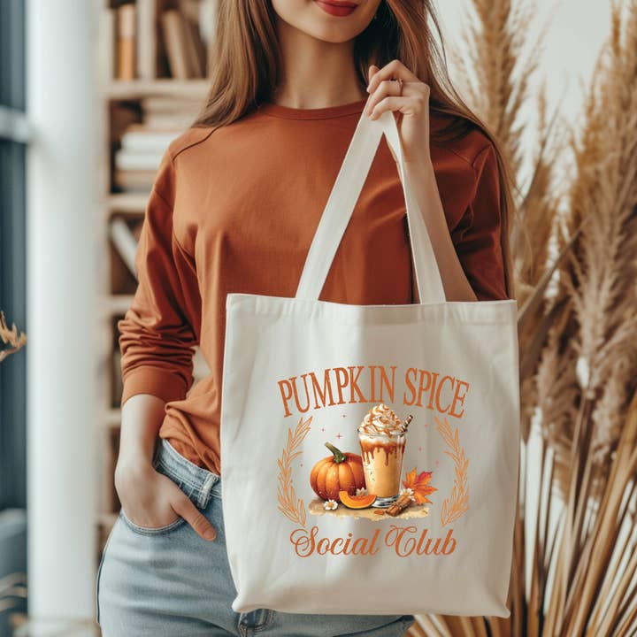 iBrand Promotions - Wholesale Tote Bag - Unisex - Pumpkin Spice canvas tote bag
