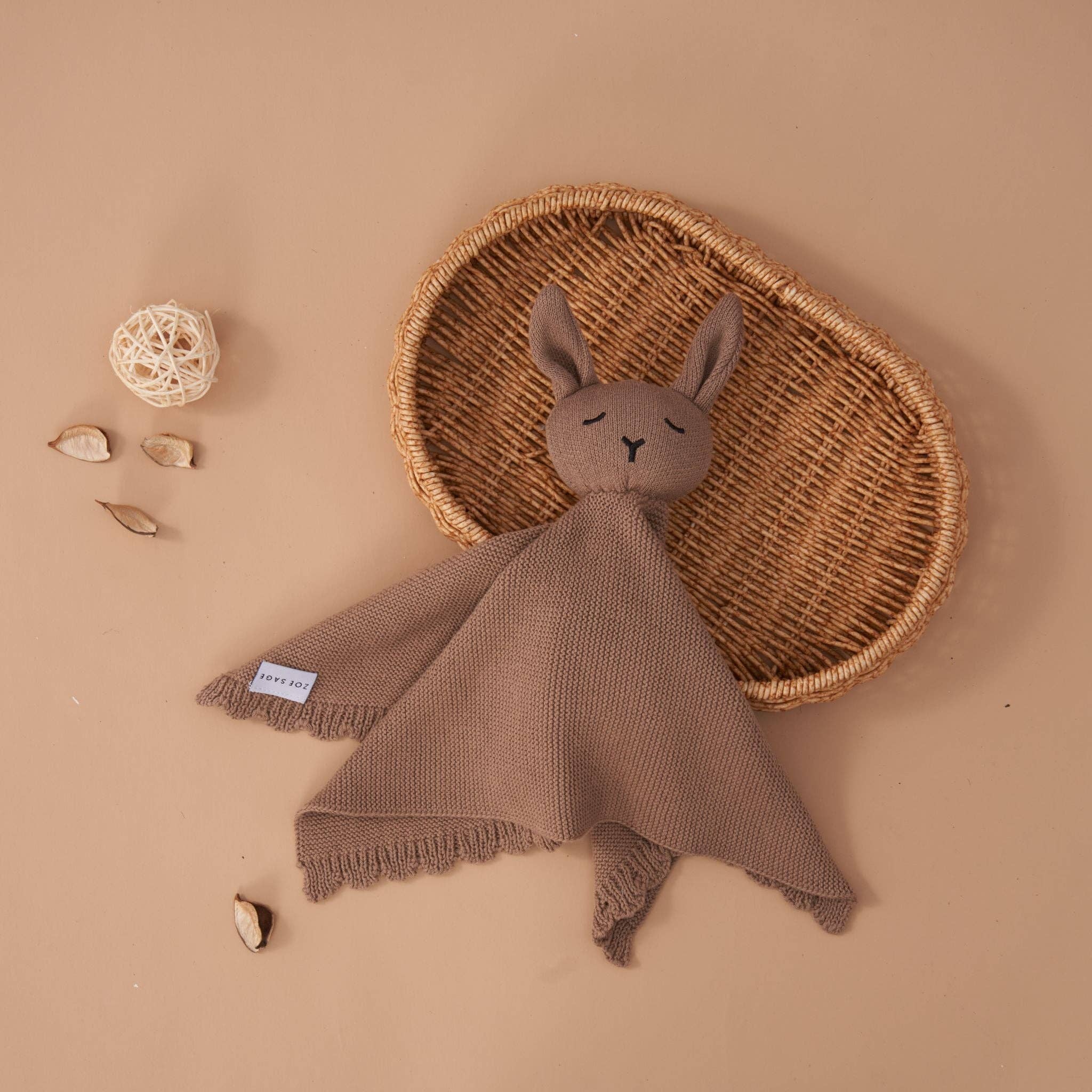 Zoe Sage - Vente Couverture douillette – bébé - Couverture doudou tricotée - Moka5