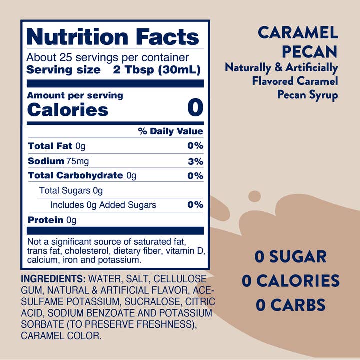 Jordan's Skinny Mixes - Wholesale Flavored Syrup - Sugar Free Caramel Pecan Syrup