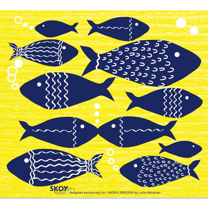 Swish&Go™ Cloth - Fish - Yellow for wholesale by Linden Sweden