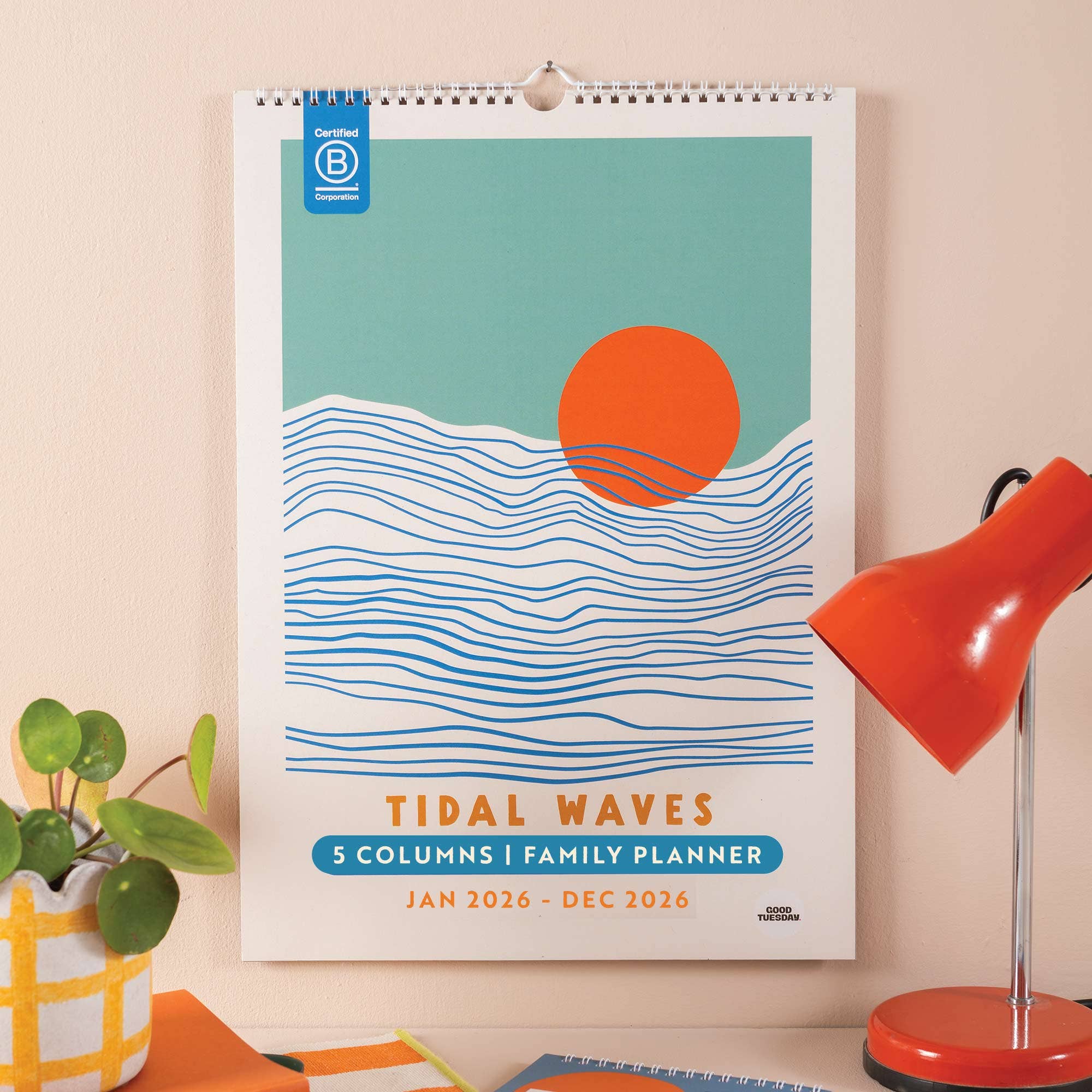 Good Tuesday (Once Upon a Tuesday) – Agenda por atacado – Planeador Familiar de Parede 2026 Tidal Waves | 5 Colunas | A30