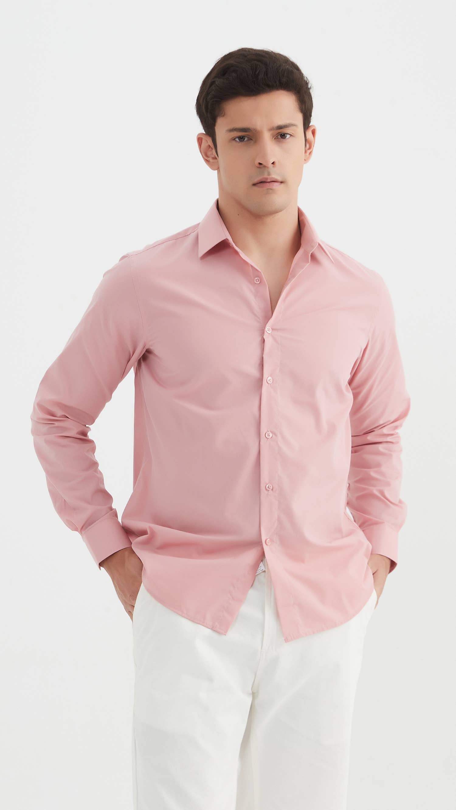 Yves Enzo - Wholesale Button Down Shirt - Men's - Old pink shirt in comfort fit0