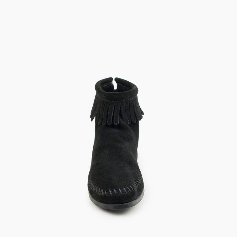 Minnetonka - Wholesale Booties - Women's - Women's Suede Back Zip Hardsole Ankle Boot w/ Fringe6