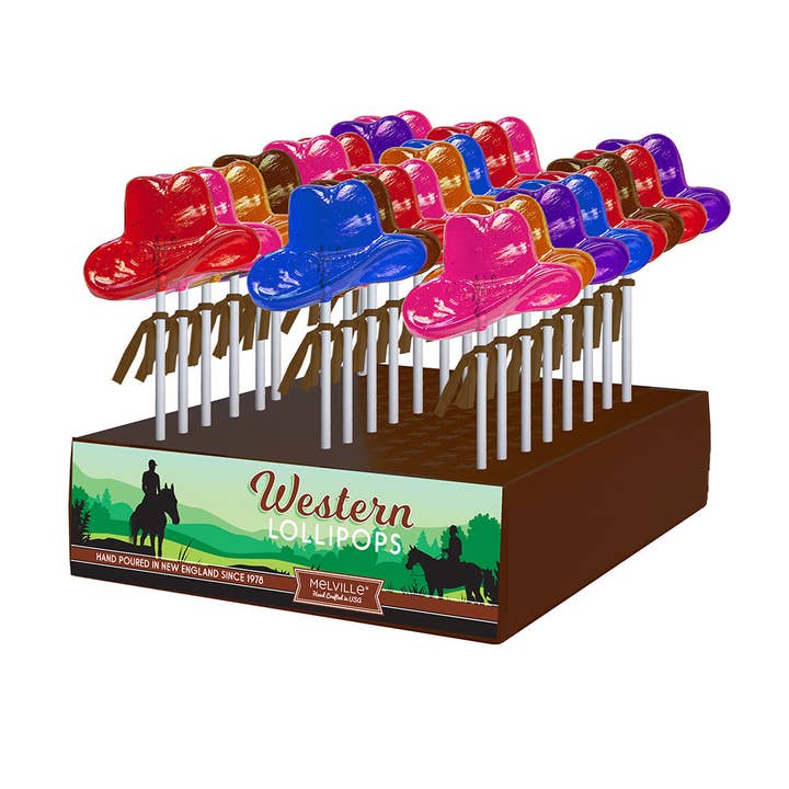 Melville Candy Company - Wholesale Lollipop - Cowboy Hat Lollipops - Assorted