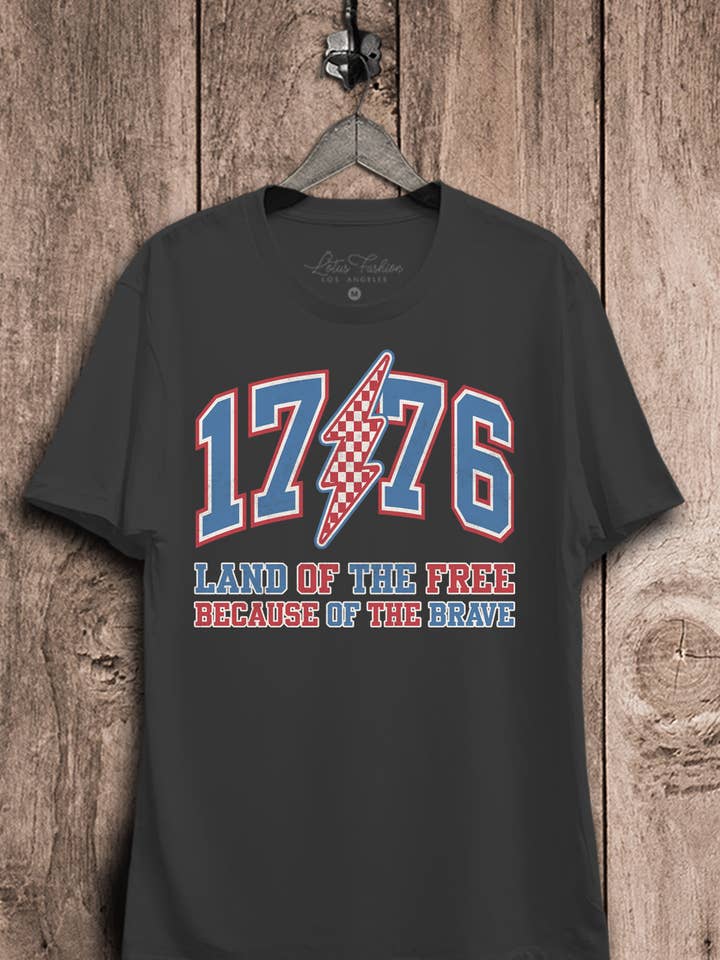 Lotus Fashion Collection - Vendita all'ingrosso Maglietta stampata - Donna - 1776 Terra dei Liberi Maglietta Grafica2