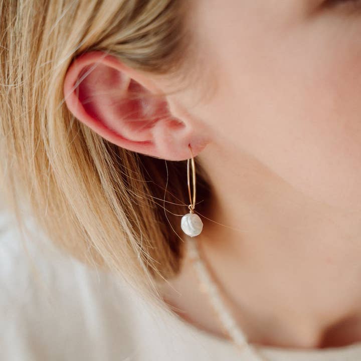 Aros Midi de Perlas Keishi - Oro relleno de 14k para venta al por mayor de épanoui