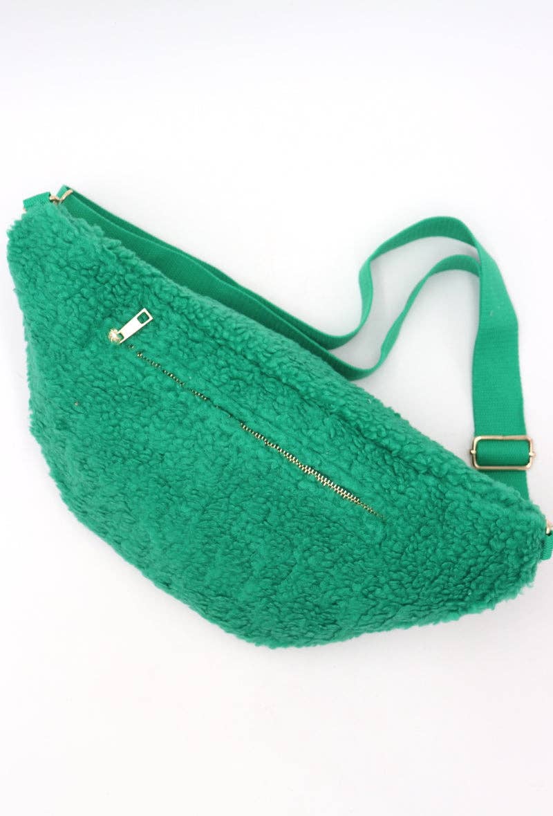 LIL' MOON - Venta al por mayor Riñonera - Mujer - Cangurera #LM2023 -22 efecto piel de oveja con cierre y bolsillos12