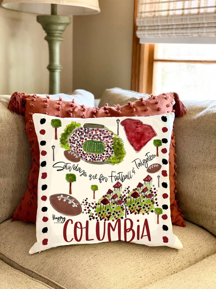 Columbia, SC Double Sided Pillow for wholesale by Happy By Rachel, LLC