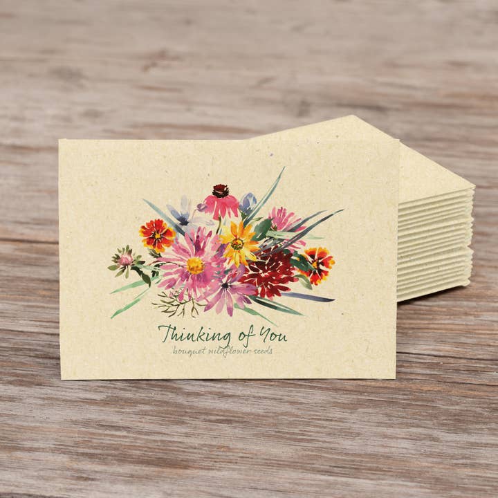 Bentley Seed Co. - Wholesale Thinking of You Card - Thinking of You Bouquet - Wildflower Mix Seed Packets