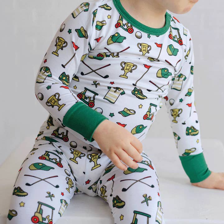 Golf Two-Piece Pajama Set for wholesale by Tailgate Tikes
