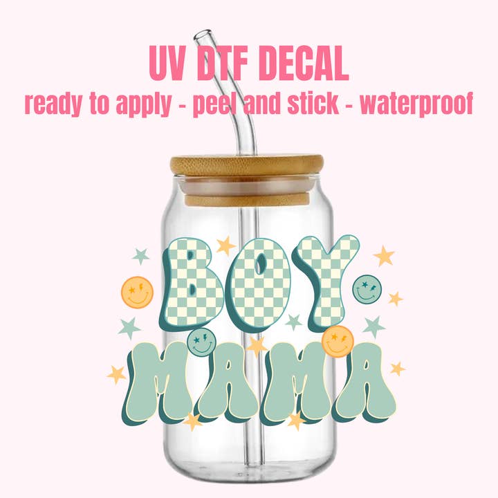 UV DTF-STICKER Jongensmoeder #153 voor wholesale door One Stop Cups
