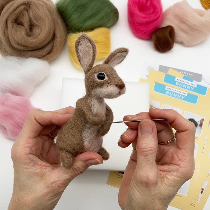 Kit de lapin de Pâques en feutre à aiguilles - Créez votre lapin en laine feutrée pour la vente par Bergin & Bath