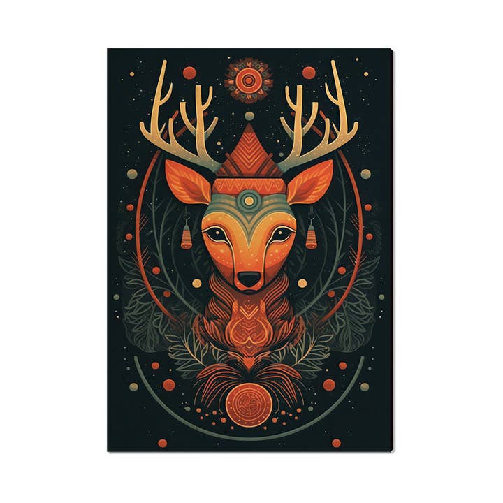 Zen Reindeer - Holiday Postcards, Magnets, & Ornaments for wholesale by DaydreamHQ