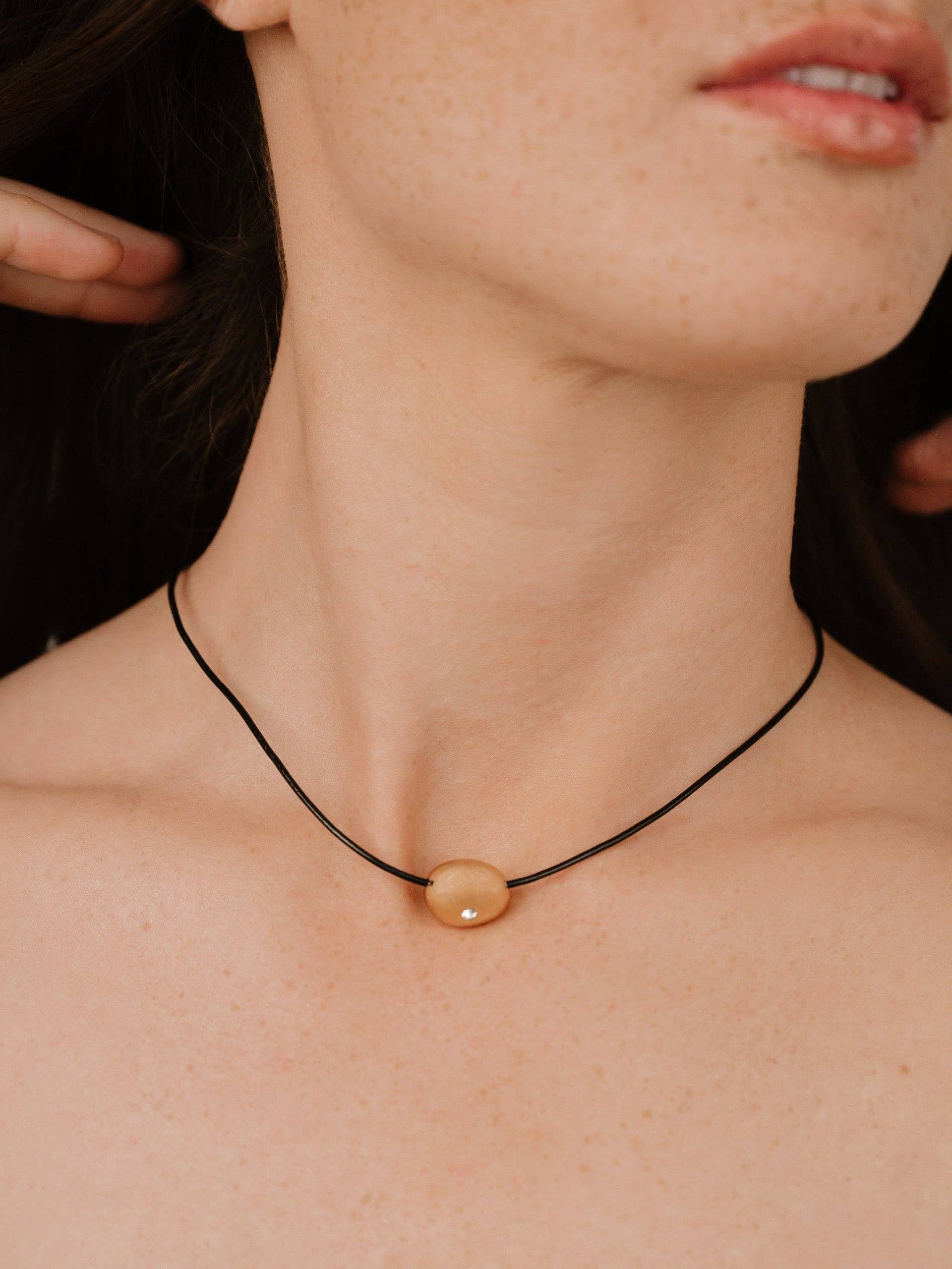 Ettika - Wholesale Pendant/Charm Necklace - Polished Pebble Leather Pendant Necklace8