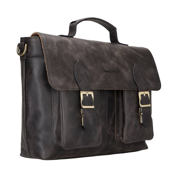 Mallette d'affaires en cuir Olympus / Sacoche pour ordinateur portable pour la vente par Bouletta Case