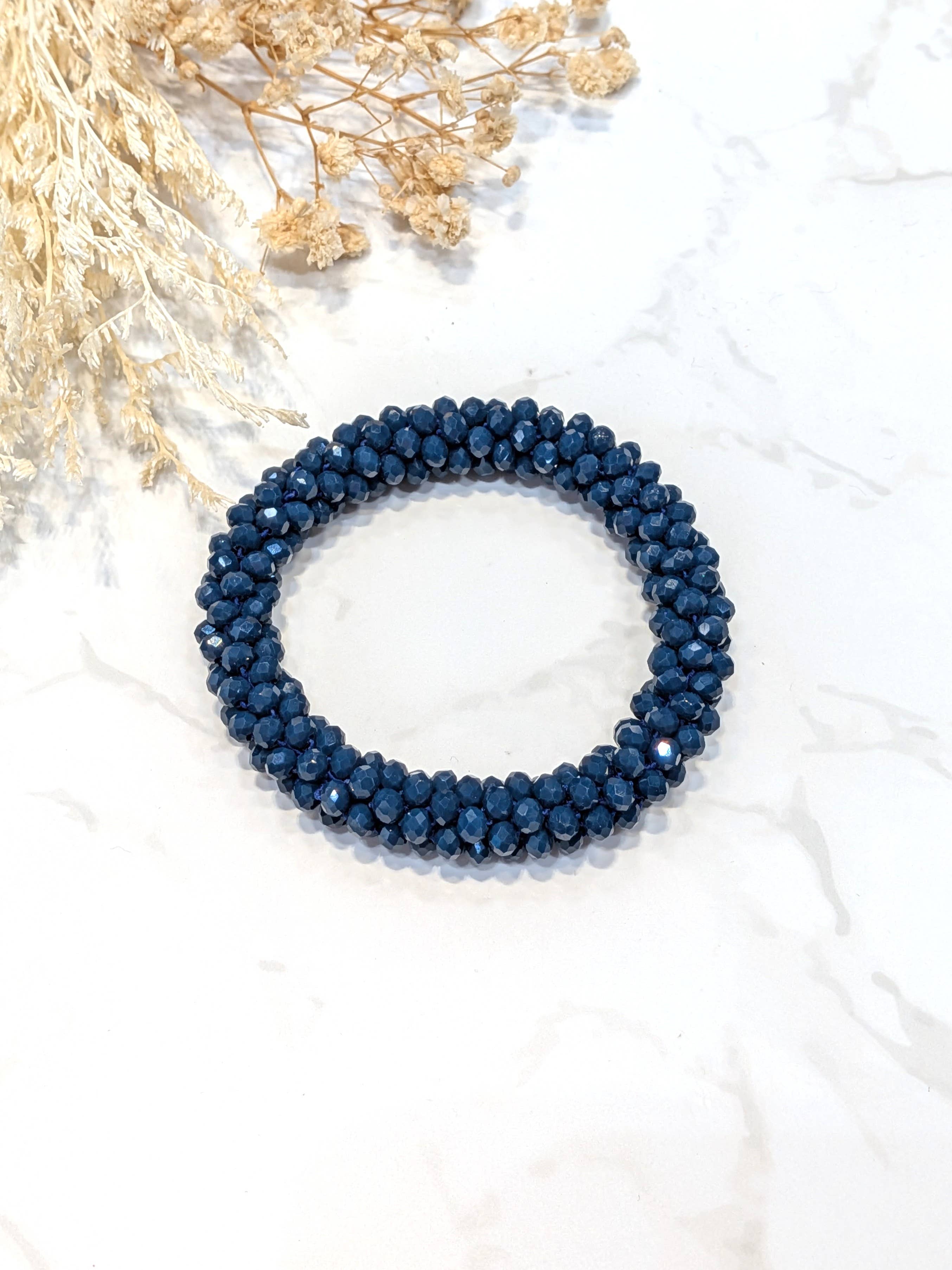 LOLO & YAYA - Wholesale Link & Chain Bracelet - Blue-tone crystal effect bracelet11