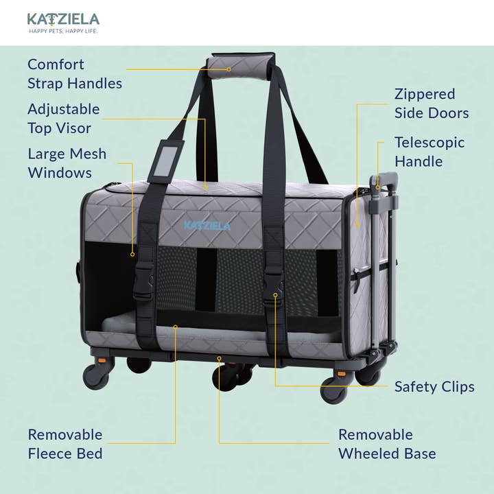 Katziela - Wholesale Pet carrier – Cat/dog - Katziela® Quilted Chariot PRO Pet Carrier28