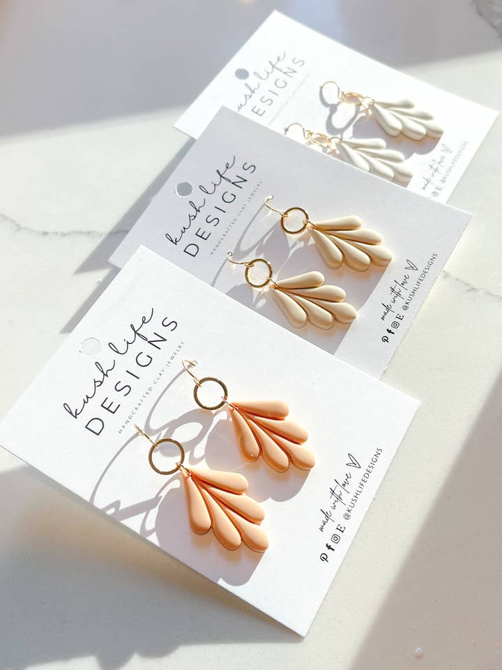 Brincos em barro | Folha de Primavera por atacado de Kush Life Designs