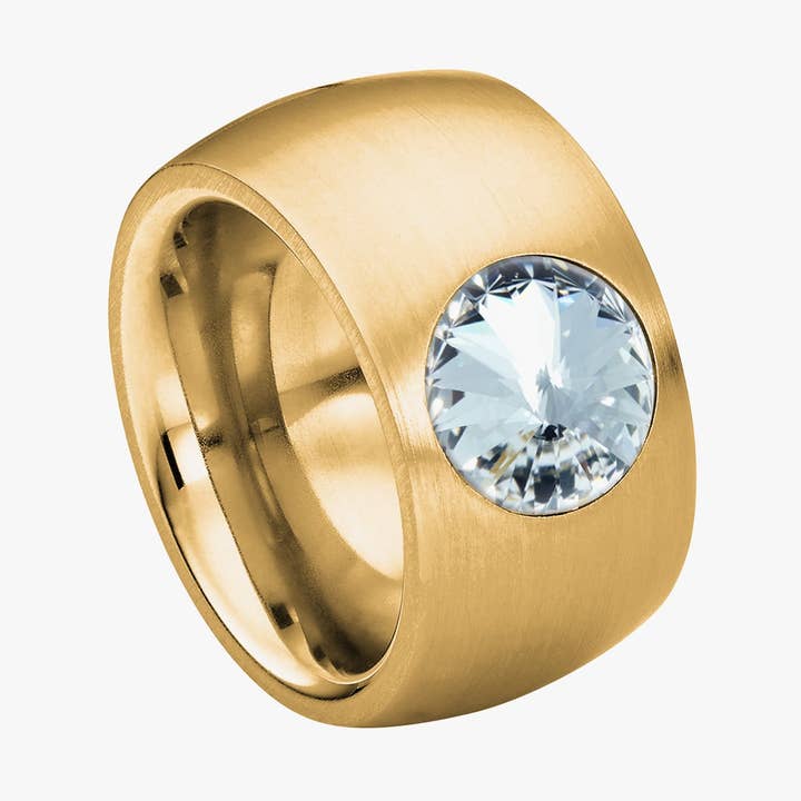 Anel feminino Coma com pedra branca por atacado de Heideman Schmuck