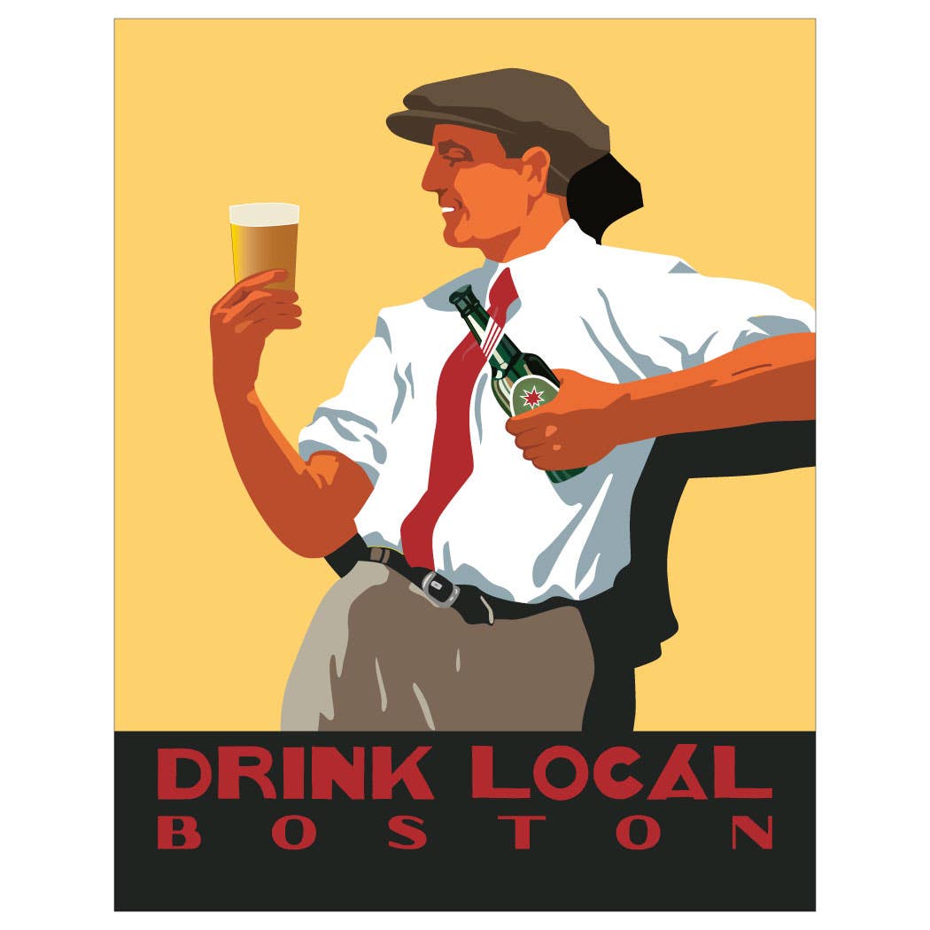 Fridgedoor - Wholesale Magnet - 2.5'' x 3.5'' Scally Cap Guy Drink Local Boston Magnet0
