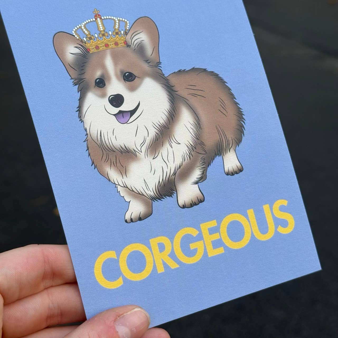LOLLYPOPARTSTUDIO - Vendita all'ingrosso Biglietti di auguri generici - Carte Corgi « Corgeous »4
