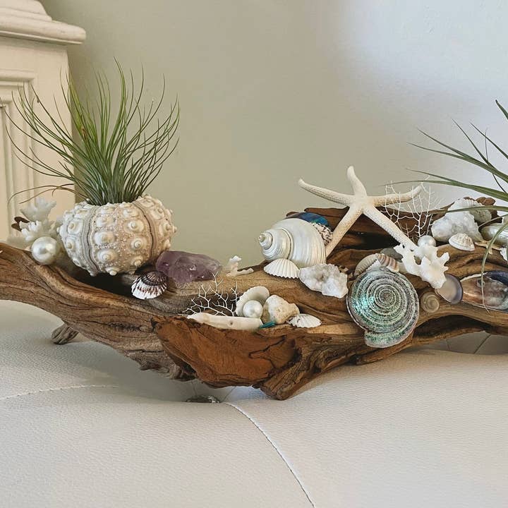Driftwood Centerpiece, Airplant Holder, Beach Home Decor, Decorative Sculpture, Beach Wedding Decor (Made to Order) for wholesale by Ocean Whimsy Shop