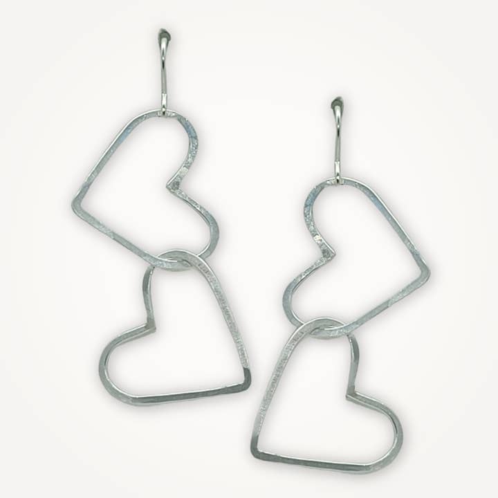 Brincos Coração Links of Love por atacado de Beatrixbell Handcrafted