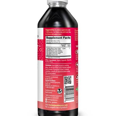 Herbal Goodness - Vendita all'ingrosso Proteine/superfood in polvere - Supporto ematico all'estratto di foglie di papaya, liquido, 30 ml, piastrine sane, proprietà erboristiche2