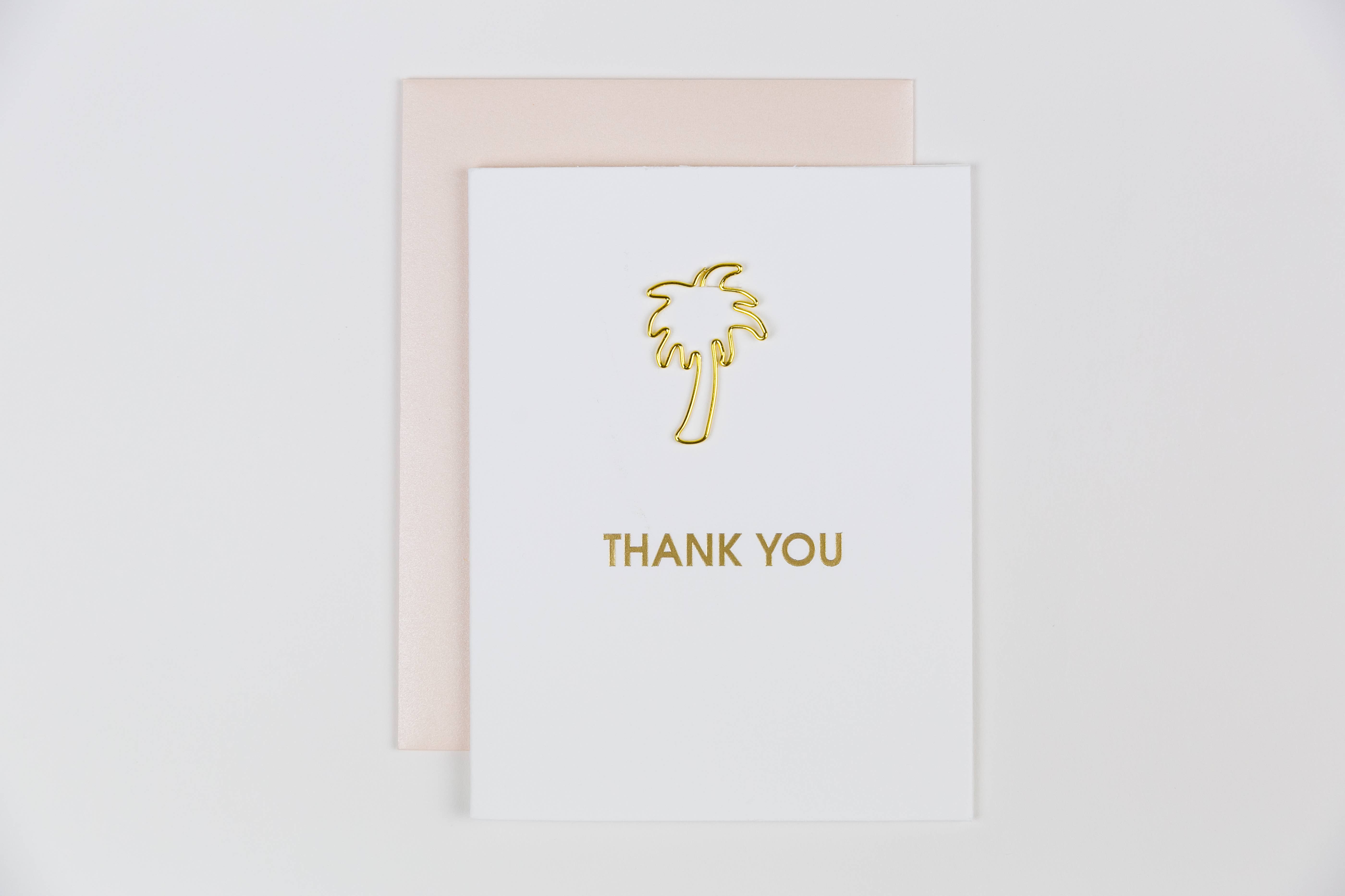 Chez Gagné – postal de agradecimento por atacado – Obrigado - Obrigado + Obrigado - Cartão de Clipe de Papel Palma5