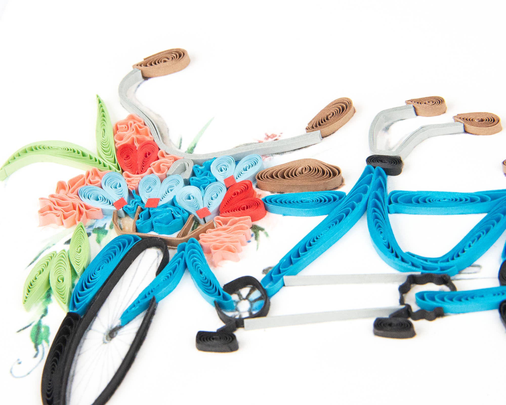 Quilling Card - Venta al por mayor Tarjetas de aniversario - Tarjeta de felicitación para bicicleta en tándem con forma de quilled2