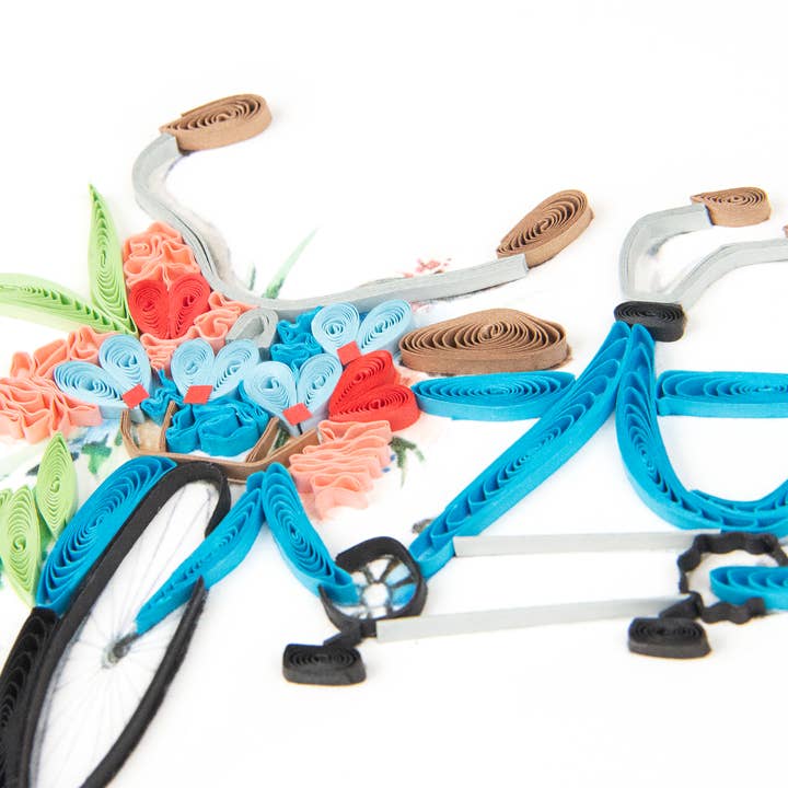 Quilling Card - Venta al por mayor Tarjetas de aniversario - Tarjeta de felicitación para bicicleta en tándem con forma de quilled2