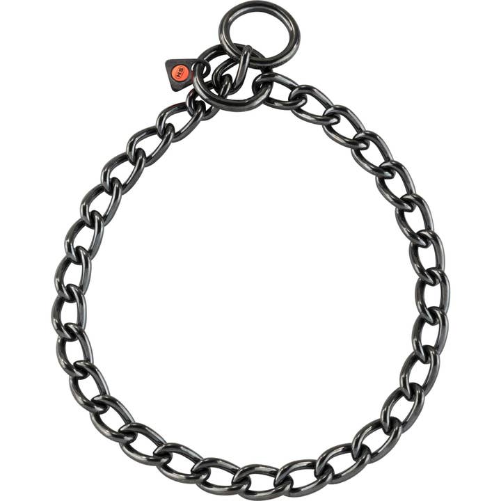 Herm Sprenger - Slide Chain Collar - Short Links - Black Stainless Steel for wholesale by Dogline