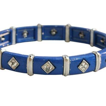 Two Toned Stretch Bracelet 622B0186 for wholesale by Zirconmania Wholesale Fashion Jewelry