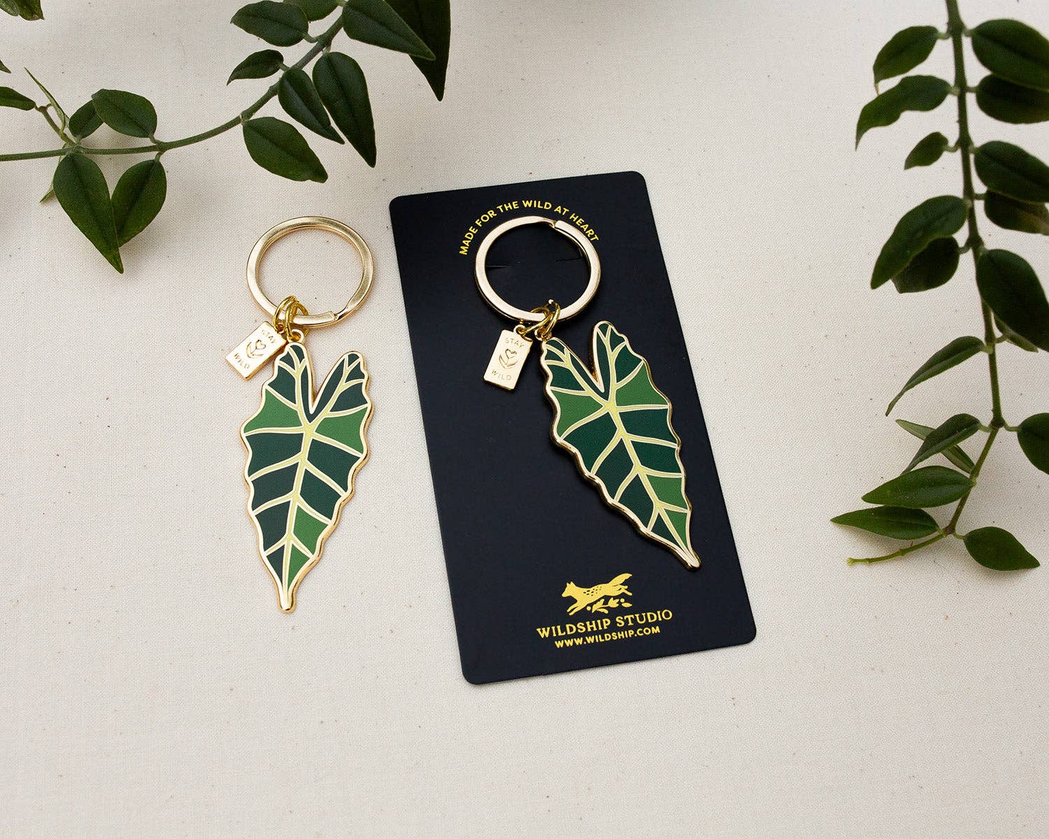 Wildship Studio - Wholesale Keychain - Women's - Jungle Leaf Stay Wild Keychain2