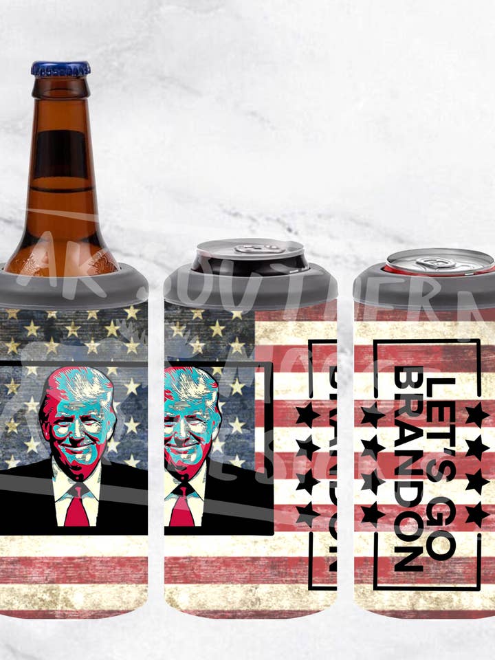 Let's Go Brandon - Can Cooler for wholesale by AK Southern Moose Designs LLC