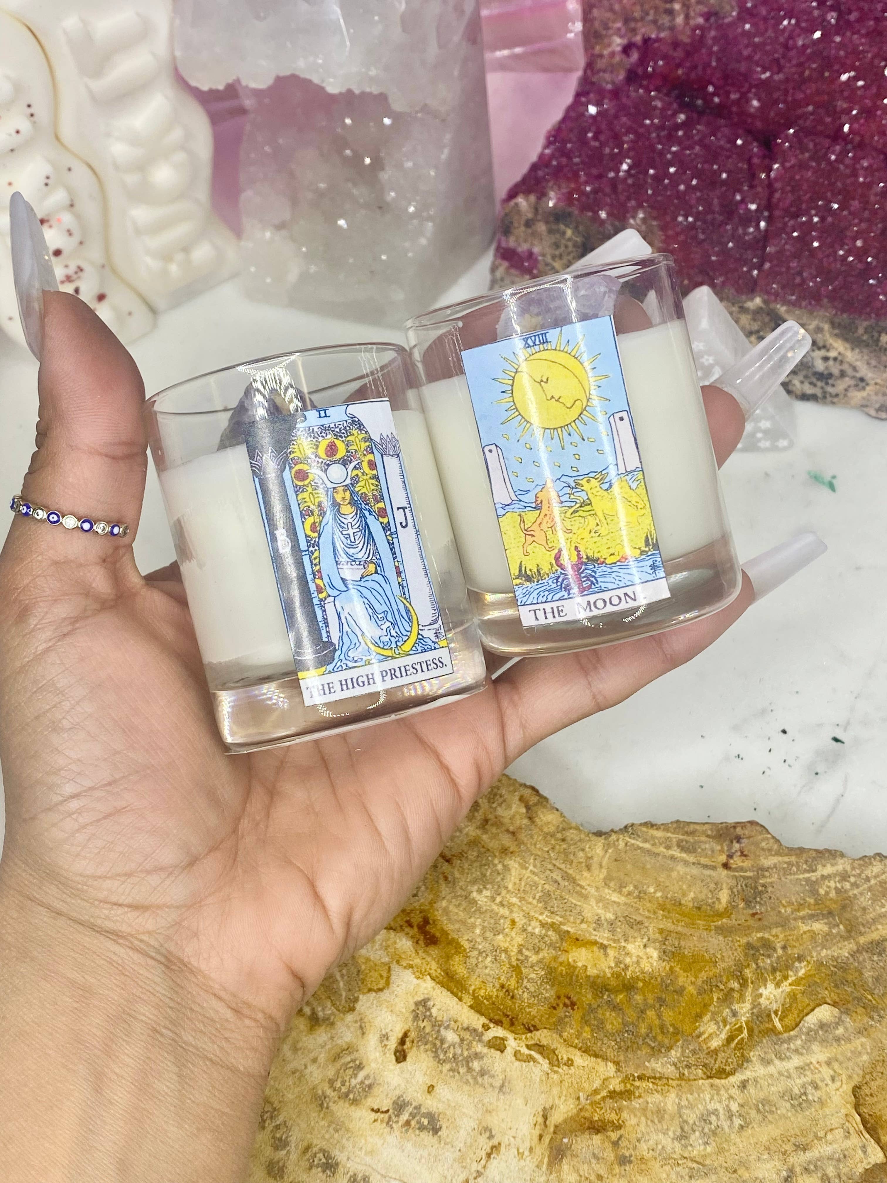 Lunastry - Wholesale Jar/Filled Candle - High Priestess Tarot Votive Candle2