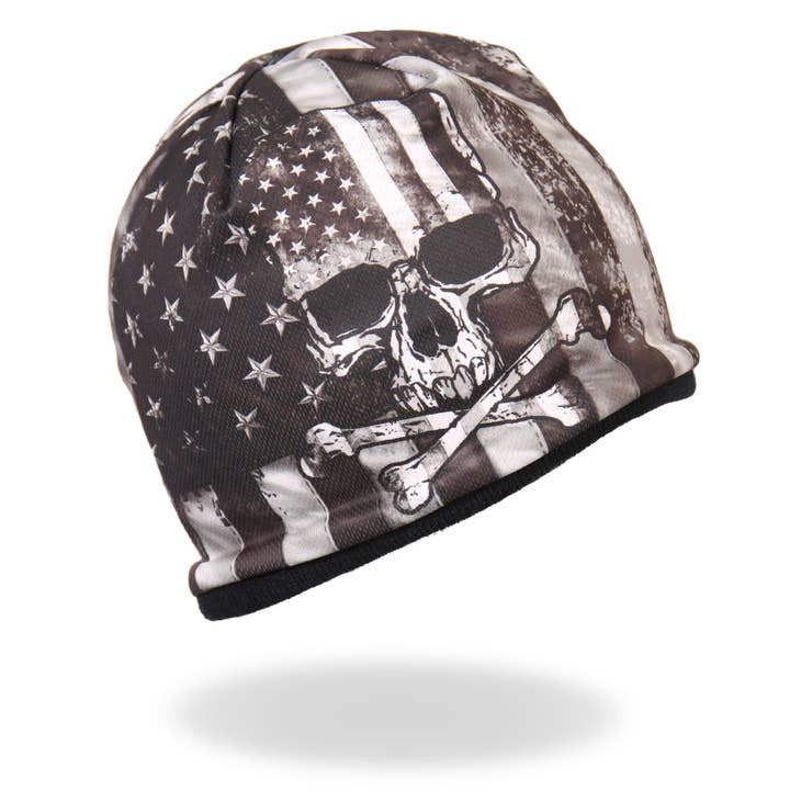 MULTI Hot Leathers KHC1033 Flag Skull Sublimated Beanie for wholesale on Faire