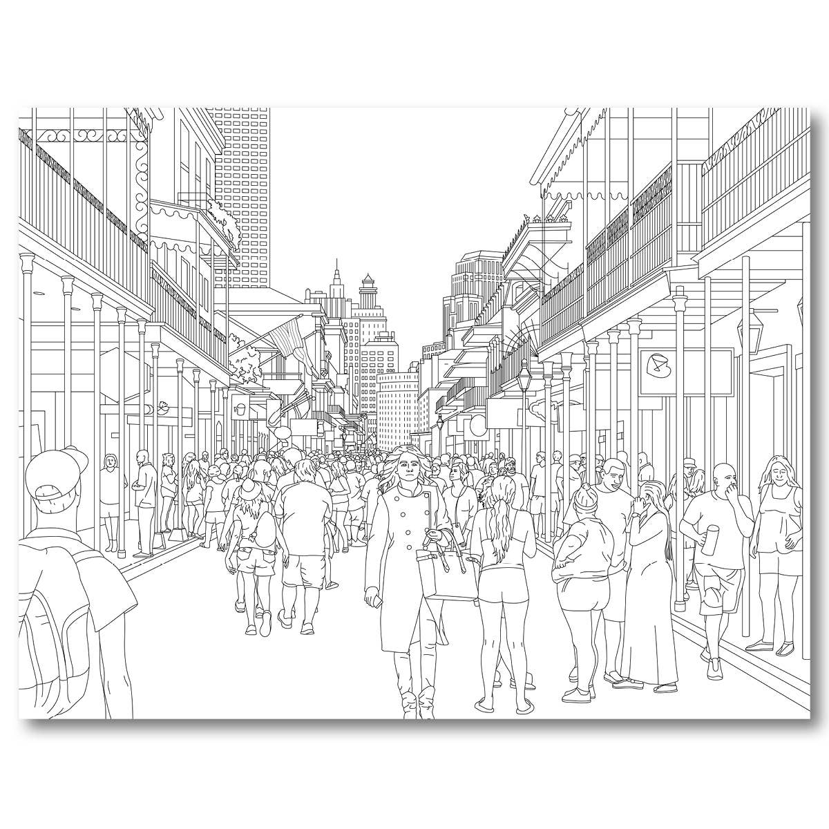 Color Our Town - Vente Livre de coloriage – adulte - Livre de coloriage couleur La Nouvelle-Orléans5