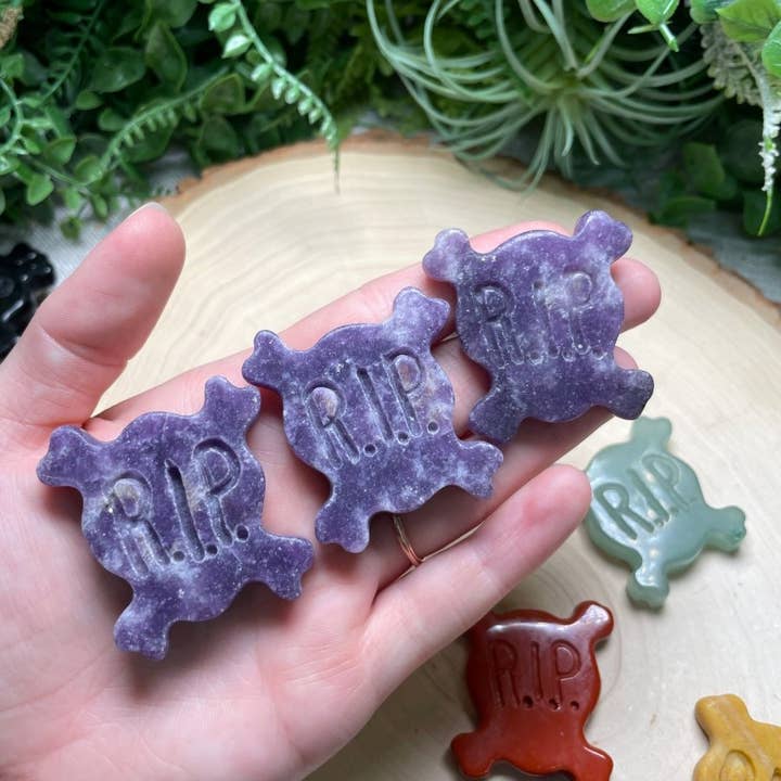 Copper Ashes - Wholesale Spiritual Stone/Crystal - Crystal RIP Skull and Crossbones3