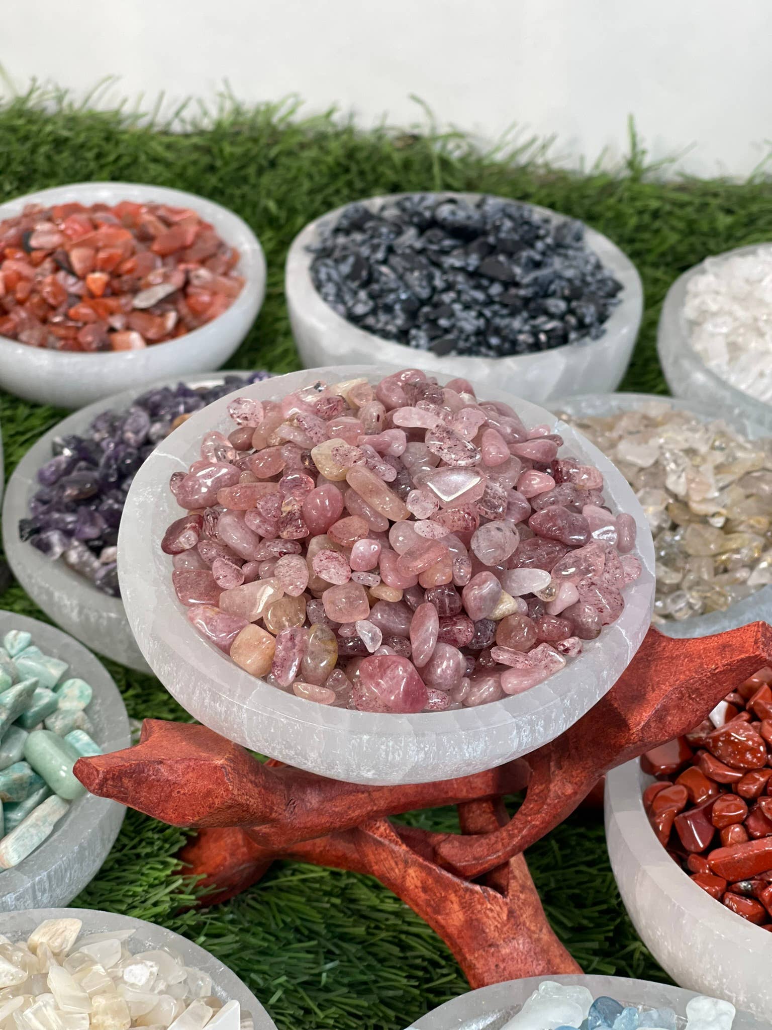 CaNatureLover - Wholesale Spiritual Stone/Crystal - Natural STRAWBERRY QUARTZ CHIP , Real Strawberry Quartz chip7