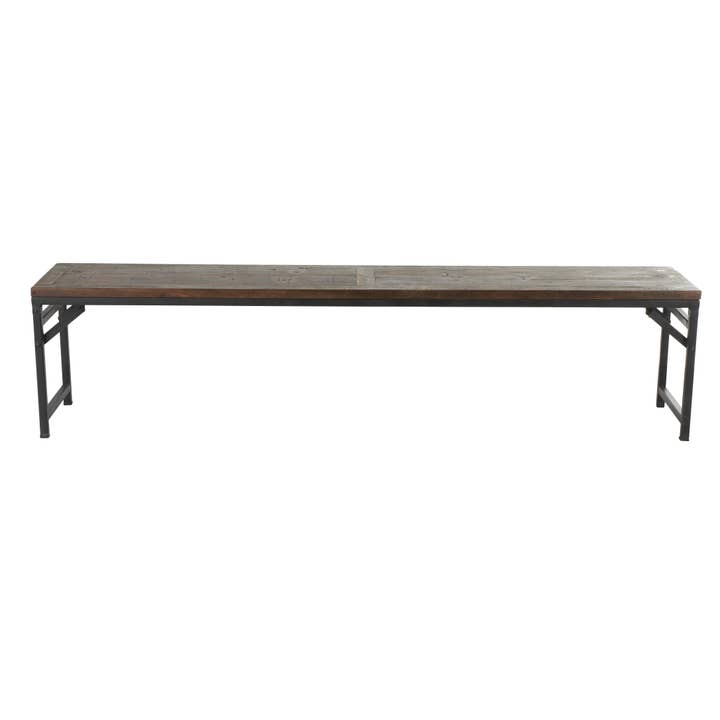 Contemporary Dark Brown Teak Wood Bench for wholesale by Deco Marché